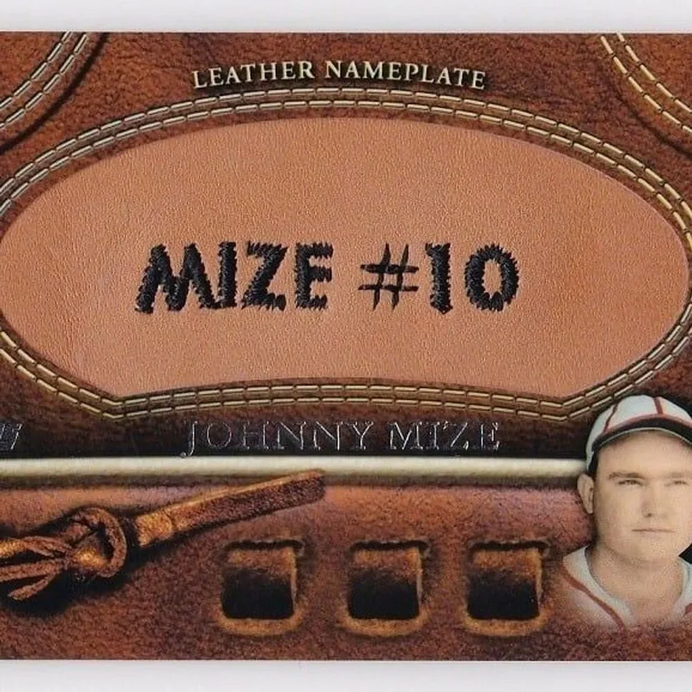 JOHNNY MIZE 2011 Topps Manufactured Leather Nameplate # MGL-JM HOF+2009 #LGU25